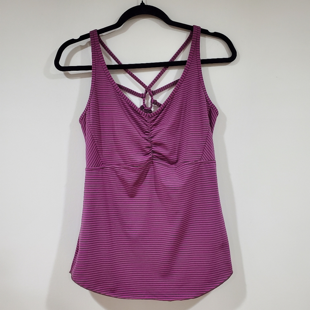 Prana Sleeveless Striped Activewear Top Women's Size L
